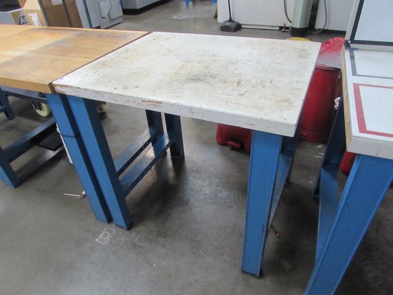 Maple Top Metal Frame Bench