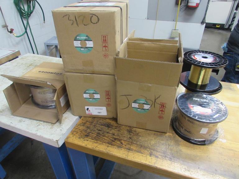 EDM Wire, .25mm/.010", (8) Unopened Spools, (2) Partial Spools, 22lb/Spool