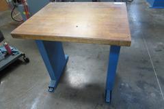 Maple Top Metal Frame Bench