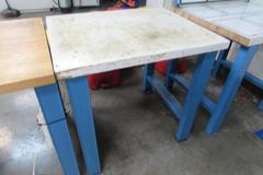 Maple Top Metal Frame Bench