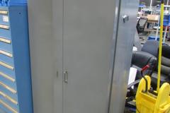 Heavy Duty 2-Door Cabinet with 4" Deep Storage Doors and Contents of Misc Gun Drill Bushings, Filters and More