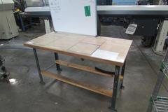 Maple Top Metal Frame Work Bench with White Board