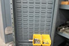 Heavy Duty 2-Door Cabinet with 4" Deep Storage Doors and Contents of Vise Jaws and More