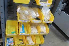 Heavy Duty 2-Door Cabinet with 4" Deep Storage Doors and Contents of EDM Spare Parts and More