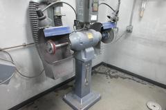 Baldor 1453 Double End Buffer, 7.5HP, Baldor Adjustable Speed Drive, Work Lights, Pedestal Base