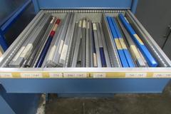 Hundreds of Gun Drills from .125" to .482" with Lista Style 9-Drawer Cabinet