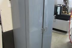 Heavy Duty 2-Door Cabinet with 4" Deep Storage Doors and Contents of EDM Spare Parts and More