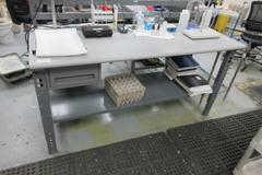 Formica Top , Adjustable-Height Work Bench with Upper Shelf, Lower Shelf - CONTENTS NOT INCLUDED
