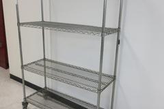 Portable Metro Rack, Stainless, 4 Shelves