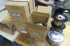 EDM Wire, .25mm/.010", (8) Unopened Spools, (2) Partial Spools, 22lb/Spool