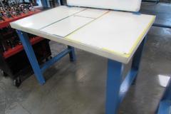 Metal Frame Maple Top Work Bench with White Board 
