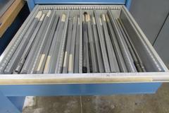Hundreds of Gun Drills from .125" to .482" with Lista Style 9-Drawer Cabinet