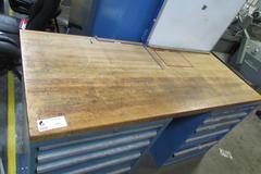 (2) 5-Drawer Cabinets with 1-3/4" Thick Maple Top and White Board and Contents of Cabinets