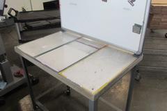 Rolling Maple Top Metal Frame Bench with White Board