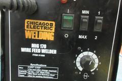 Chicago Welding MIG 170 Wire Feed Welder with Cables, Torch, Welding Helmet,  On Cart and More!