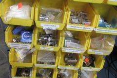 Heavy Duty 2-Door Cabinet with 4" Deep Storage Doors and Contents of EDM Spare Parts and More