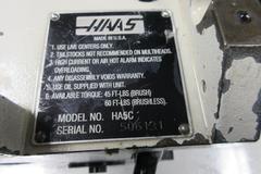 Haas HA5C Programmable Rotary Table, Brush Drive Motor, 5C Lever Collet Closer, Cable, Connector