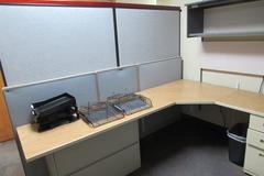 U-Shaped Desk with Lateral File Cabinets and Storage Cabinets