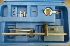 Folwer Indicator Set w .0005" Indicator, Stand, Accessories, Case