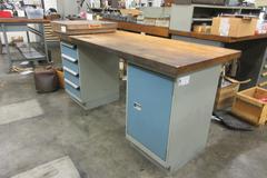 Rousseau Maple Top Workbench with Steel Cabinet Base