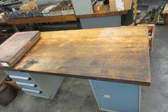 Rousseau Maple Top Workbench with Steel Cabinet Base