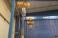 (1) Gorbel 6,000lb Capacity Gantry Crane with Harrington Electric Chain Hoist