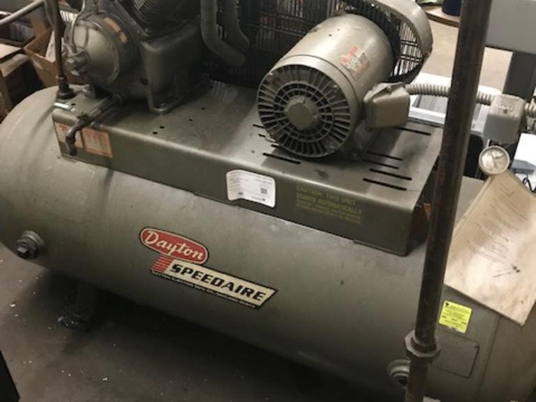 Dayton Speedaire 10HP Piston Type Air Compressor with Approx. 120 Gallon Receiver Tank and Air Dryer