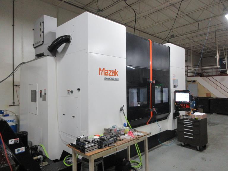 Mazak VTC-300C CNC Vertical Machining Center with Mazak 4th Axis Rotary Table. Through Spindle Coolant, Tool and Parts Probes, Expanded Tool Changer, and more!