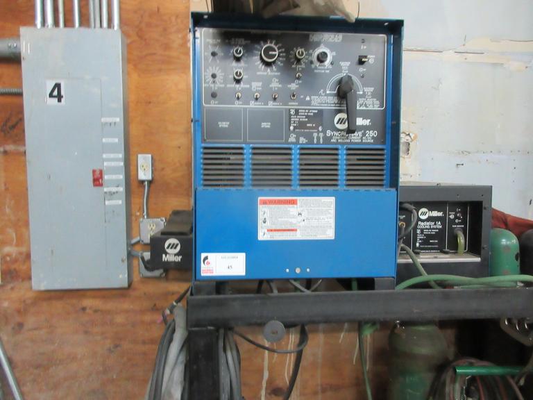 Miller Syncrowave 250 Constant Current AC/DC TIG Welder with Miller Radiator 1A Cooler - SINGLE PHASE