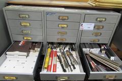 (3) 6-Drawer Organizers with Contents of Hone Unit Components: Shoes, Wedges, Mandrels, and More