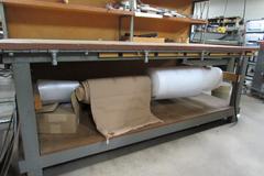 Machines Used | Wooden Bench with Upper Shelf, Shipping Material, (2 ...