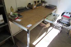 Metal Frame Laminate Top Table with Drawer