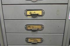 (3) 6-Drawer Organizers with Contents of Hone Unit Components: Shoes, Wedges, Mandrels, and More