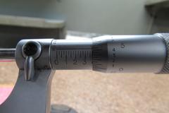 Mitutoyo No. 114-202 V-Anvil Micrometer with Ratchet Thimble, Wooden Case and Stand.  .093" to 1" Measuring Range, .0001" Resolution