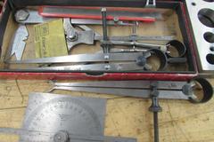 Assorted Items: Machinist Jacks, Layout Tools, P&W 1" Cubes, Punching Fixture
