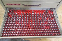 Gage Pin Set from .061" to .5005" in 4-Drawer Organizer.  Incomplete