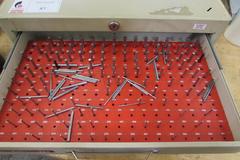 Gage Pin Set from .061" to .5005" in 4-Drawer Organizer.  Incomplete