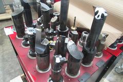 (59) Assorted Capto C6 Tool Holders with Huot Tool Tower. Wide Variety of Tool Holder Styles
