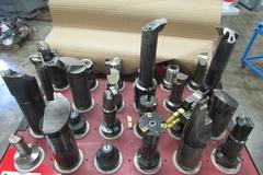 (59) Assorted Capto C6 Tool Holders with Huot Tool Tower. Wide Variety of Tool Holder Styles