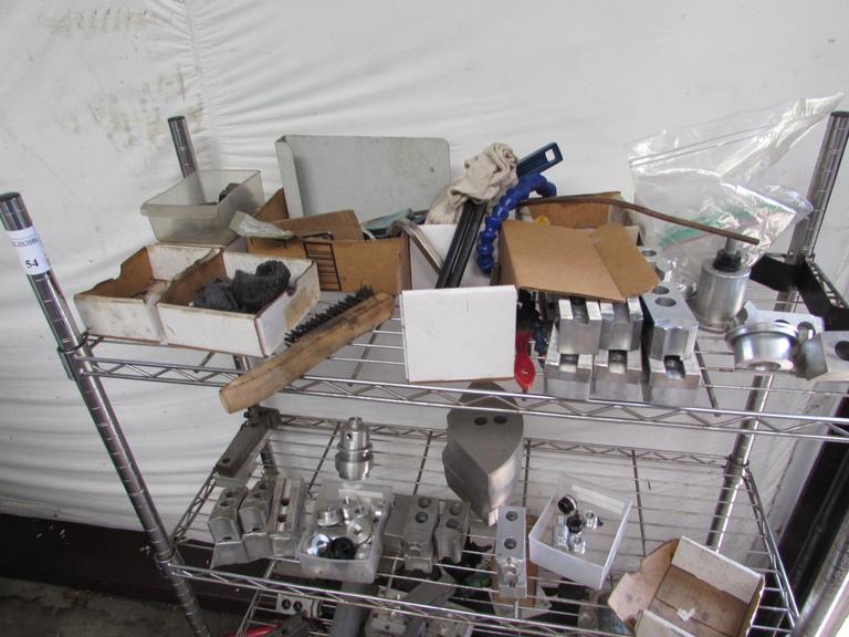 NSF Stainless Wire Rack with Contents of Chuck Jaws and More