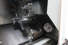 Haas DS-30SSY CNC Turning Center w Sub-Spindle, Live Milling, Y-Axis Programmable, Bar Feed Interface, Auto Probe, Parts Catcher, Chip Conveyor and BarFeed