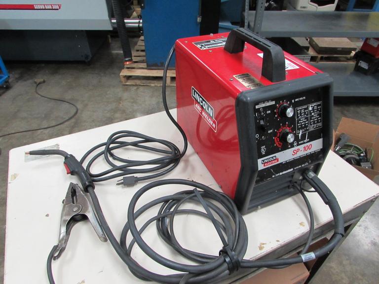 Lincoln SP-100 Arc Welding Power Source and Wire Feeder with MIG Gun and Ground Clamp