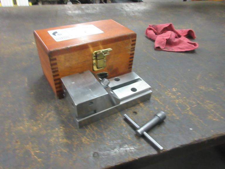 Herman Schmidt 3" Precision Toolmakers Vise w Wrench and Original Wood Case