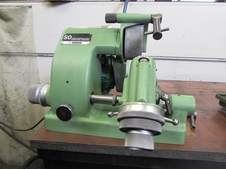 Deckel SO Single Lip Tool and Cutter Grinder w  Collets, Grinding Wheels, Wrenches and Cabinet Base