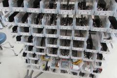 Rolling Fastener Rack with Large Quantity of Stainless Steel Fasteners from 1-72 to 5/16-24 and M2 to M10