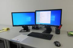 Hewlett Packard HP Z400 Computer Workstation w (2) HP Flat Screen Monitors, Mouse, Keyboard, Unlocked w Microsoft Windows 10, Logitech Speaker System