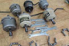 (6) Procunier Tapping Heads with Straight Shanks, Wrenches and Collets