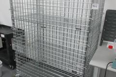 ULine Portable Stainless Wire Rack Cage With enclosure and Doors, 3 Shelves and Wire Rack Top