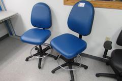 (2) Uline Vinyl Covered Bench Chairs