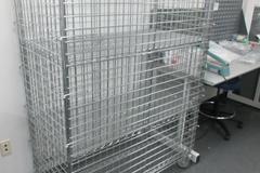 ULine Portable Stainless Wire Rack Cage With enclosure and Doors, 3 Shelves and Wire Rack Top